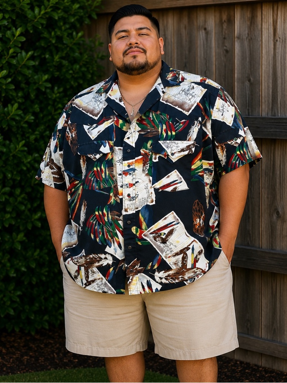 VTG 90s Panhandle Slim Native American Print Pearl Snap Men’s Button Up Sz 20